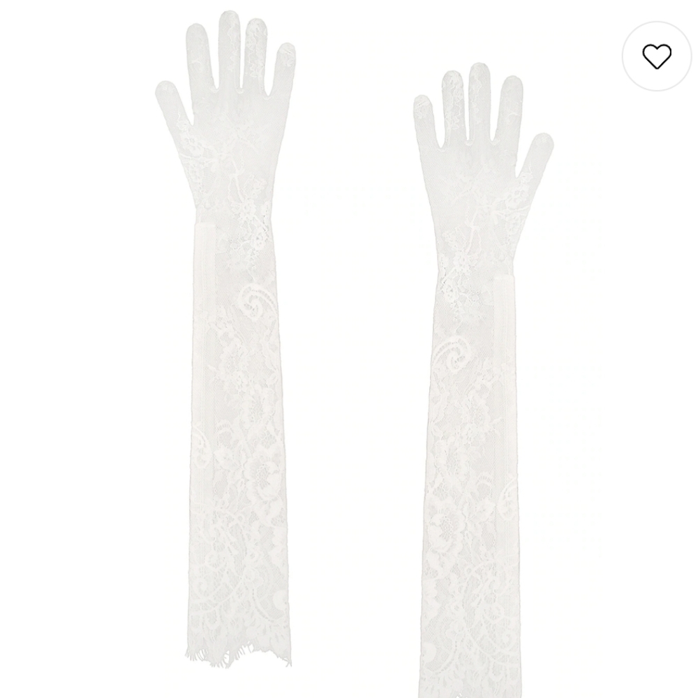 Elegant White Lace Gloves